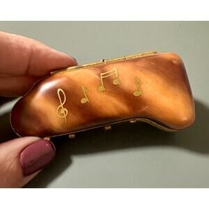 RARE Limoges trumpet case trinket box w/ trumpet ‘Peint mein’ hand painted